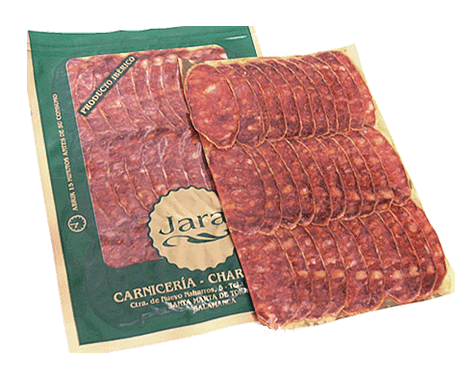Chorizo de bellota loncheado en Carnicería Jara