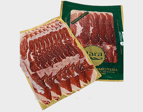 Jamón ibérico de bellota loncheado carniceria Jara