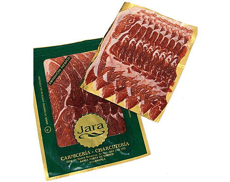 Jamón ibérico de cebo loncheado en carnicería Jara Santa Marta de Tormes