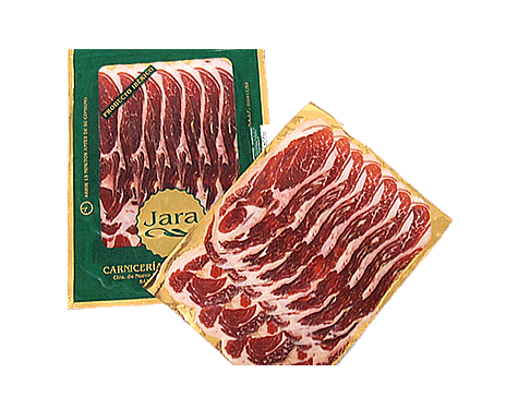 Paleta ibérica de cebo loncheada y envasada al vacío