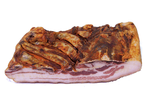 Panceta de cerdo curada en carnicería Jara